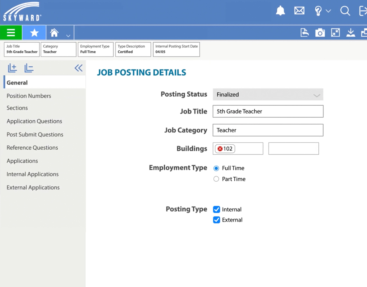 Applicant Tracking screen shot