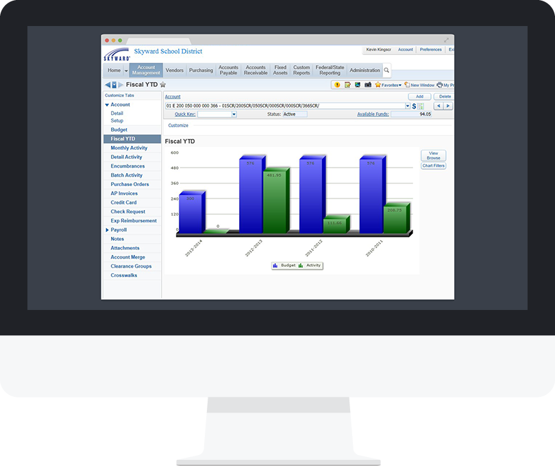 General Ledger screen shot